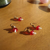 red shroom earrings