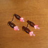pink shroom earrings