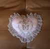 Cottagecore-inspired pink love pillow, soft and dreamy.