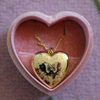 Luxury gold-plated heart locket with a romantic, vintage-inspired design