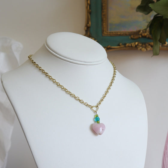 pink gem necklace