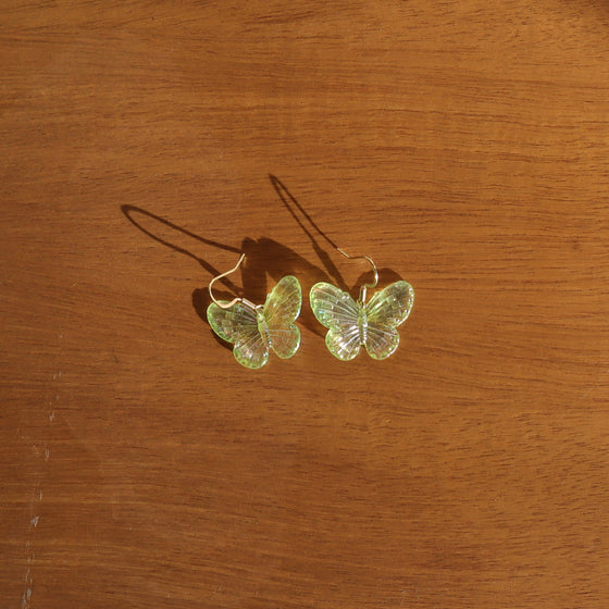 green wings earrings