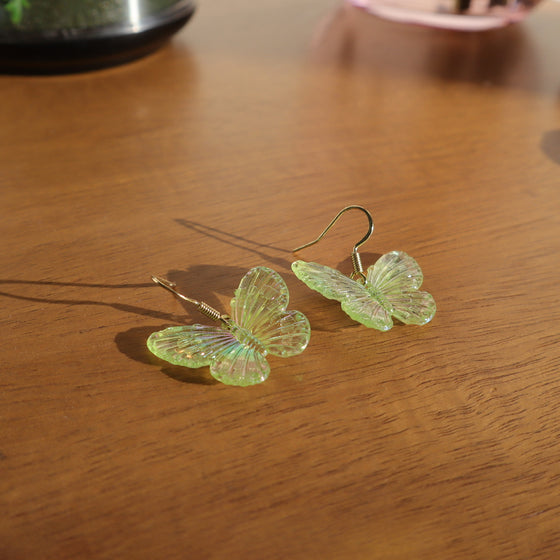 green wings earrings