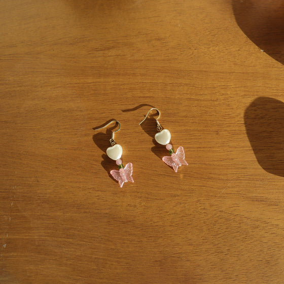 pearly butterfly earrings