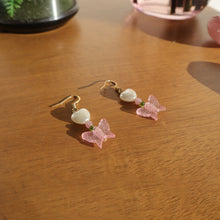  pearly butterfly earrings