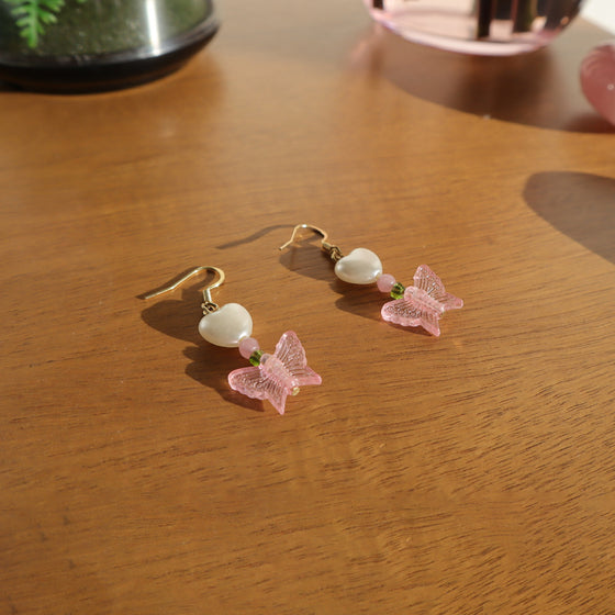 pearly butterfly earrings