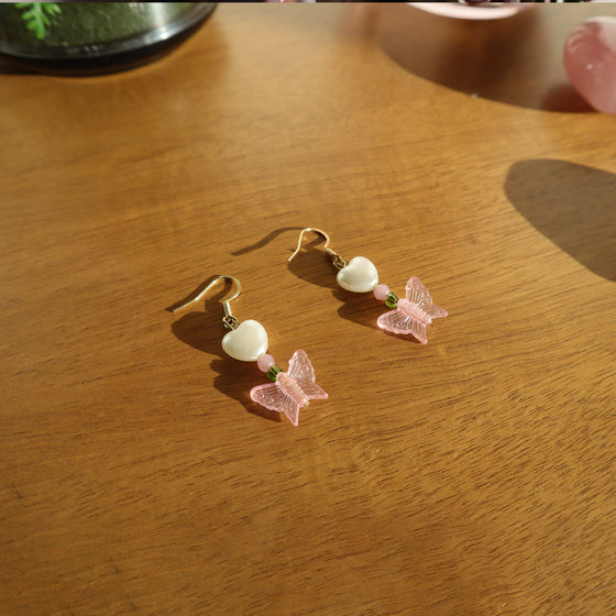 pearly butterfly earrings