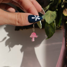  pink shroom earrings