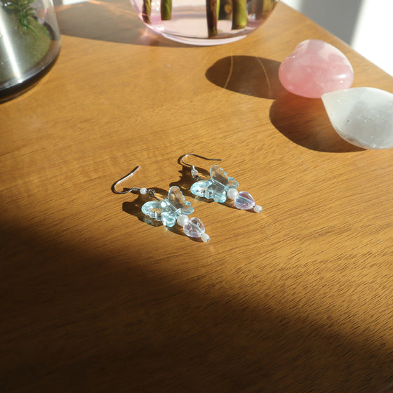 icy butterfly earrings