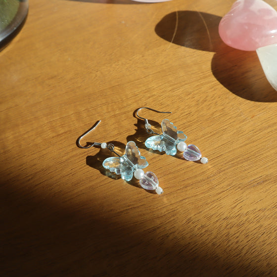 icy butterfly earrings