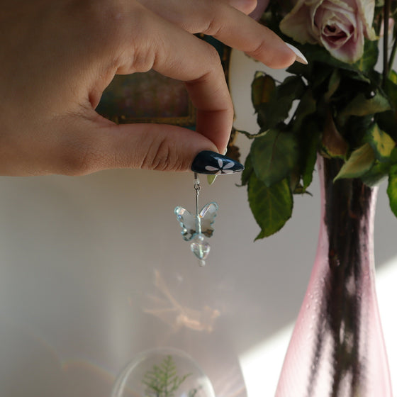 icy butterfly earrings