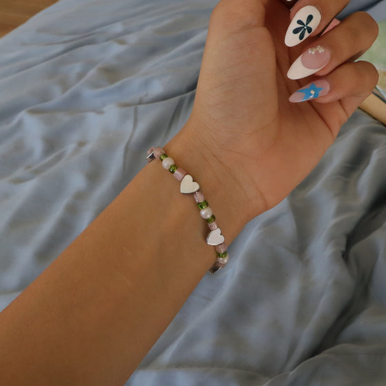 silver hearts bracelet